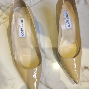 Jimmy Choo Nude (almost butterscotch) Patent Heel